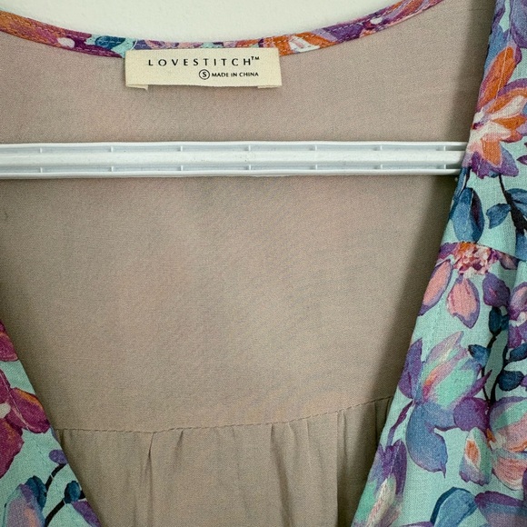 Love Stitch Multicolor Floral Shabby Chic Maxi Dress Loveshack Fancy Boho Spring - Picture 5 of 6